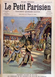 Tänzer von König Sissovath im Pavillon von Kambodscha, Kolonialausstellung von Marseille - in „Le Petite Parisien“ vom 17.06.1906
