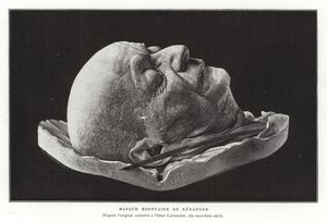 Totenmaske von Pierre-Jean de Béranger, französischer Dichter und Liedermacher von French School