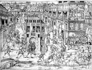 Tod von Admiral Gaspard II de Coligny (1519-72) zur Zeit des Massakers an St. Bartholomäus 1572