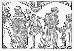 Der Tod mit einem Mönch und einem Wucherer von French School