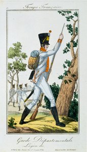 Departementale Garde, aus Troupes Francaises, veröffentlicht bei Basset, Paris, um 1790 von French School
