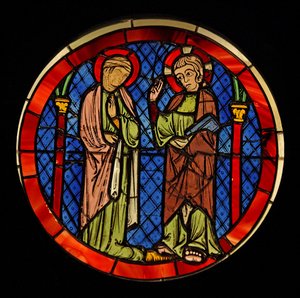 Darstellung von Christus mit einer Frau, aus der Ste Chapelle