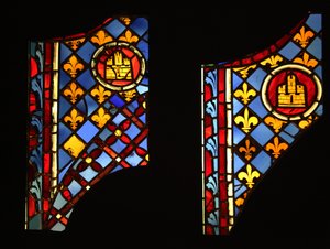 Darstellung von heraldischen Tafeln, aus der Ste Chapelle von French School