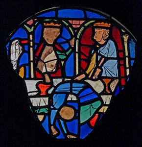 Darstellung von Salomes Tanz vor Herodes, aus der Ste Chapelle von French School
