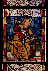 Darstellung von St. Johannes: Grisaille aus der Kapelle des Schlosses, Rouen? von French School