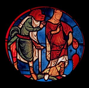 Darstellung eines Teufels und einer Frau, aus der Ste Chapelle, Bay D von French School
