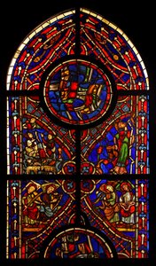 Teil eines Fensters aus der Kirche von Varennes-Jarcy von French School