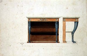 Entwurf für einen Directoire-Konsolentisch (um 1795) von French School