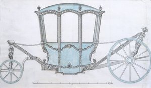 Entwurf für eine Kutsche, um 1760 von French School
