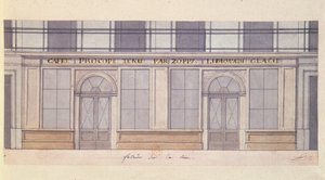 Entwurf für die Fassade des Cafe Procope, frühes 19. Jahrhundert
