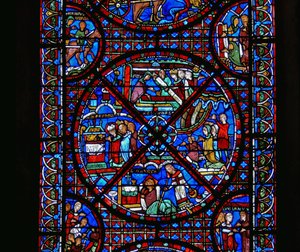 Detail eines Fensters, das Szenen aus dem Leben des hl. Stephanus darstellt (Detail)
