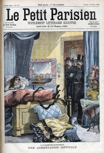 Schwierige Verhaftung in Paris einer Schlangenbeschwörerin durch Polizisten - in „Le Petit Parisien“