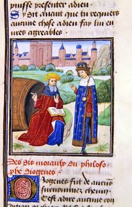 Diogenes, aus Histoire des Philosophes, spätes 15. Jahrhundert
