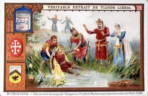 Entdeckung des Körpers von Friedrich Barbarossa im Selef-Fluss