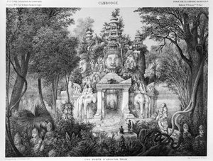 Türöffnung von Angkor Thom, Illustration aus Atlas du voyage d