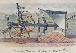 Doppelpflug Brabant, erfunden von Antoine Bajac, um 1900 von French School