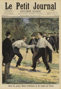 Duell zwischen Prinz Henri von Orléans und dem Grafen von Turin, Vaucresson, Frankreich, 1897 von French School