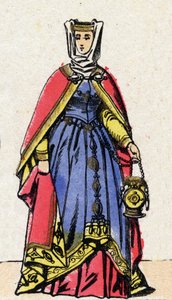 Kapetingische Dynastie: Porträt von Isabella von Aragon, Königin von Frankreich, Ehefrau von Philipp III. dem Kühnen