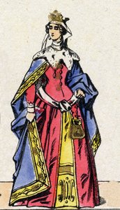Kapetingische Dynastie: Porträt von Johanna I. von Navarra, Königin von Frankreich, Ehefrau von Philipp IV. dem Schönen von French School