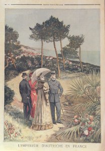 Kaiser Franz Josef von Österreich im Urlaub an der französischen Riviera mit seiner Frau, Kaiserin Elisabeth, 1894 von French School
