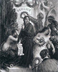 Gravur zum Gedenken an Hector Berlioz, 1869 von French School