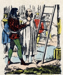 Enguerrand de Marigny (1260-1315) verurteilt von einer Kommission in Vincennes, wurde am Montfaucon-Galgen gehängt