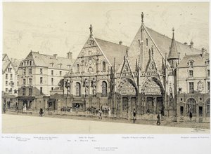 Eingang des Hôtel-Dieu, rue du Marché Palu, im Jahr 1590 - in 