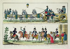Einzug in Paris von Charles, Graf von Artois, 12. April 1814, und Einzug in Paris von Ludwig XVIII., König von Frankreich und Navarra, 3. Mai 1814
