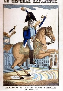 Reiterporträt von General La Fayette (Lafayette), Oberbefehlshaber der Nationalgarde von Frankreich