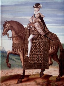Reiterporträt von Heinrich IV. (1553-1610) König von Frankreich (Porträt von Heinrich IV. König von Frankreich) Anonymes Gemälde von French School