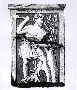 Esus, der große Gott der Natur, Illustration aus Wissenschaft und Literatur im Mittelalter und der Renaissance, geschrieben und graviert von Paul Lacroix, 1878 von French School
