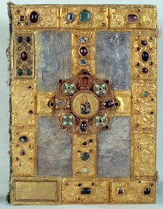Evangelium mit Edelsteinen besetzt von Saint Gauzelin (Gauzelin von Toul) von French School