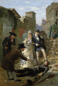 Austausch von Höflichkeiten vor dem Körper eines Kommunarden von French School