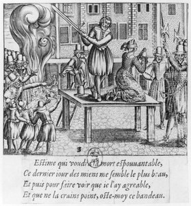 Hinrichtung von Leonora Galigai (1571-1617) am 8. Juli 1617 von French School