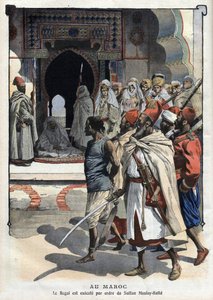 Hinrichtung von Rogui Bou Hamara auf Befehl von Sultan Moulay Hafid in Fes, „Le petit Journal“ vom 3. Oktober von French School