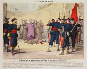 Hinrichtung des Erzbischofs von Paris, Monseigneur Darboy, während der Pariser Kommune, 1871