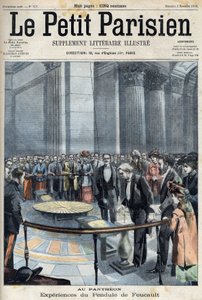 Experiment mit dem Foucaultschen Pendel im Pantheon mit Joseph Chaumié (1849-1919), französischer Politiker, Minister für öffentliche Bildung, in Le Petit Parisien