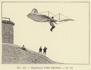 Experimente von Otto Lilienthal, der Flug