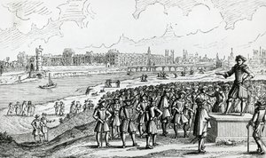 Exponent der Fronde fordert die Pariser zum Aufstand gegen Kardinal Mazarin auf von French School