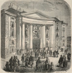 Außenansicht der Juristischen Fakultät, Place du Panthéon in Paris - Gravur in "Tableau-de-Paris" von Edmond Texier 1852