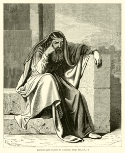 Ezechiel nach dem Verlust seiner Frau von French School