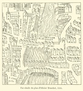 Faksimile des Plans von Olivier Truschet, 1551 von French School