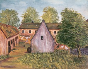 Bauernhof und Hof in Frankreich, Ende des 19. Jahrhunderts