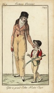 Modischer Herr oder Incroyable mit Knüppel, Paris