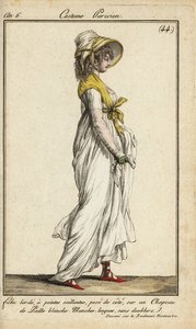 Modische Frau auf dem Blvd. Montmartre von French School