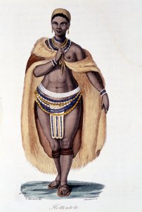 Femme Hottentote (Venus Hottentote) in traditioneller Tracht - in „Bibliotheque universelle des voyages“ von Albert Montémont, ed. Armand Aubrée von French School
