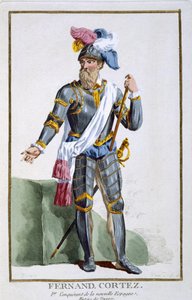 Fernand Cortez (1485-1547), graviert von Pierre Duflos (1742-1816), 1780