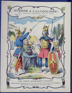 Kampf gegen den Alkoholismus!, eine Illustration gallischer Krieger von French School