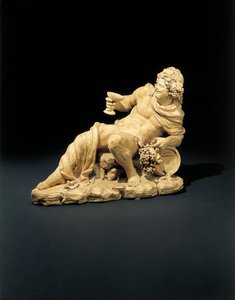 Figur des Bacchus, liegend mit einem Glas Wein, ca. 1770 von French School