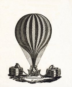 Füllen eines Heißluftballons mit Gas, ca. 1790 von French School